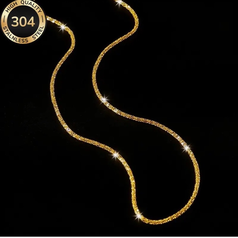 18K Gold Plated 304 Stainless Steel Twist Chain Necklace Elegant Women's Jewelry - Picture 5 of 13